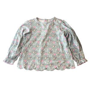 Ishtex Horsing Around Top Ruffle Horse Equestrian Scalloped Hem Green 4T